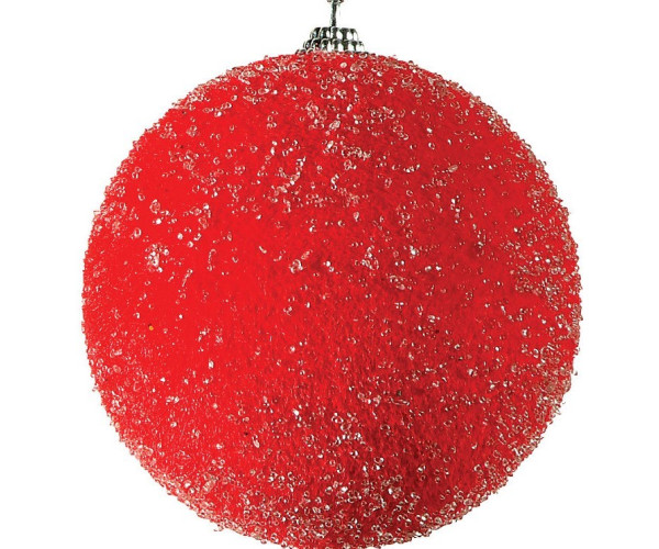 Κόκκινη Πλαστική Χριστουγεννιάτικη Μπάλα 10cm (Σετ 6 τμχ)